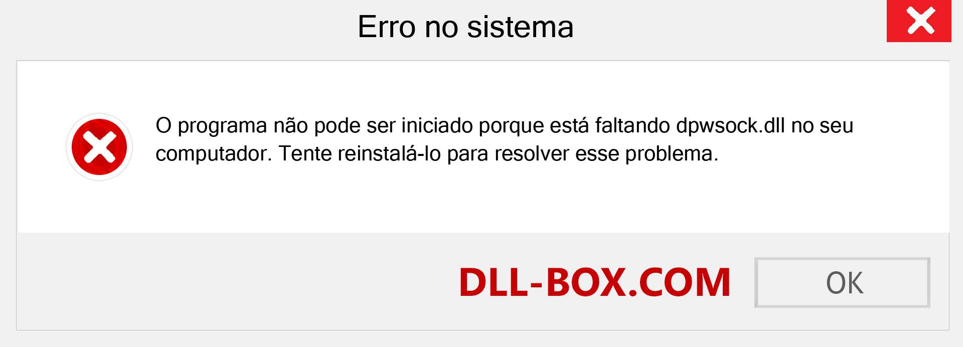 Arquivo dpwsock.dll ausente ?. Download para Windows 7, 8, 10 - Correção de erro ausente dpwsock dll no Windows, fotos, imagens